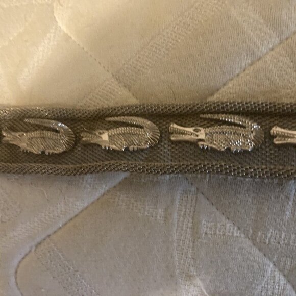 Vintage Authentic Silver Tone Metal Mesh Alligator Crocodile Belt 85cm 32\